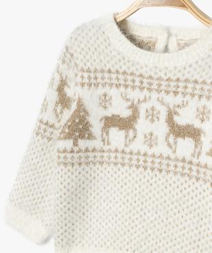 Pull de Noël en maille duveteuse et pailletée bébé fille vue3 - GEMO(BEBE DEBT) - GEMO