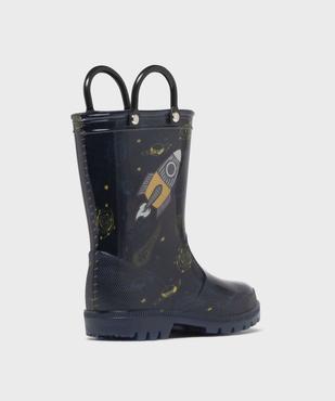 Bottes de pluie imprimée à anses et semelle crantée garçon vue4 - BUGGY - GEMO