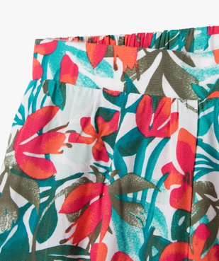 Short large en viscose fleurie fille vue2 - GEMO 4G FILLE - GEMO