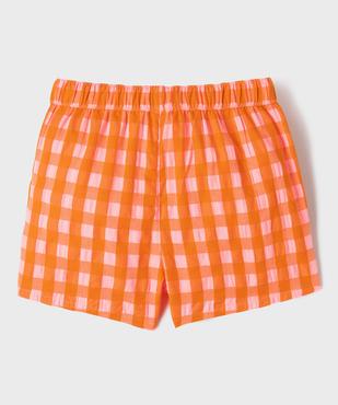 Short à carreaux avec taille élastique fille vue3 - GEMO (ENFANT) - GEMO