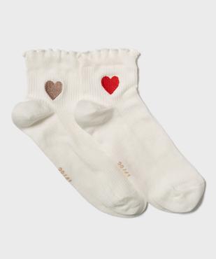 Chaussettes tige courte côtelée à finition roulotté femme (lot de 2) vue1 - GEMO(HOMWR FEM) - GEMO