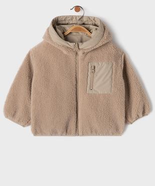 Blouson en sherpa réversible bébé garçon vue1 - GEMO 4G BEBE - GEMO