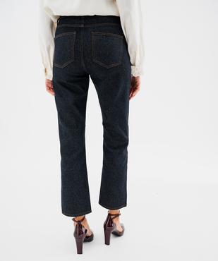 Jean straight cropped en denim pailleté femme vue4 - GEMO 4G FEMME - GEMO