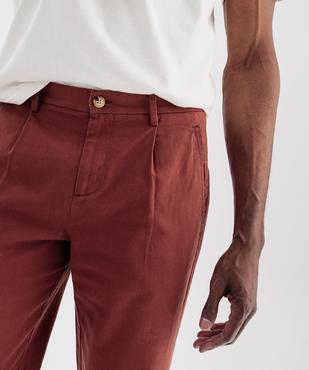 Pantalon à pinces en coton et lin homme vue2 - GEMO (HOMME) - GEMO