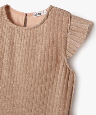 Robe de soirée plissée en maille scintillante fille vue2 - GEMO (ENFANT) - GEMO