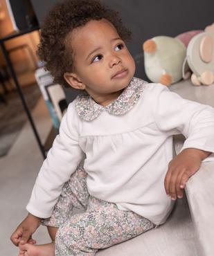 Pyjama en velours 2 pièces à col claudine bébé  vue6 - GEMO 4G BEBE - GEMO