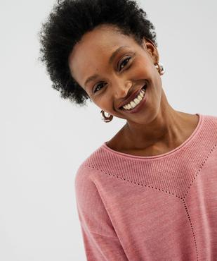 Pull en maille fine à effet plastron femme  vue2 - GEMO(FEMME PAP) - GEMO