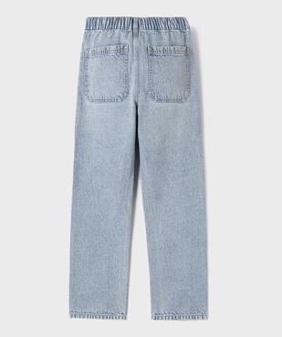 Jean regular en denim délavé à taille élastiquée garçon vue3 - GEMO (JUNIOR) - GEMO
