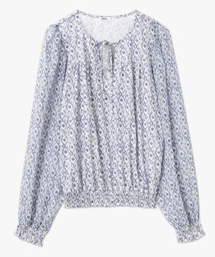 Blouse imprimée manches longues en voile femme vue4 - GEMO(FEMME PAP) - GEMO