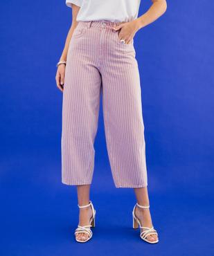 Pantalon barrel à rayures femme vue2 - GEMO 4G FEMME - GEMO