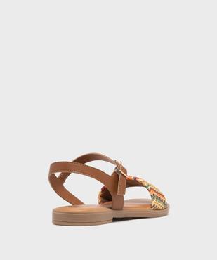 Sandales plates avec bride effet raphia femme - Follow Me vue4 - FOLLOW ME - GEMO