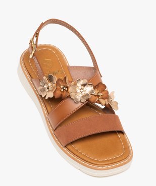 Sandales fille avec bride à fleurs fantaisie et à semelle épaisse vue5 - GEMO (ENFANT) - GEMO