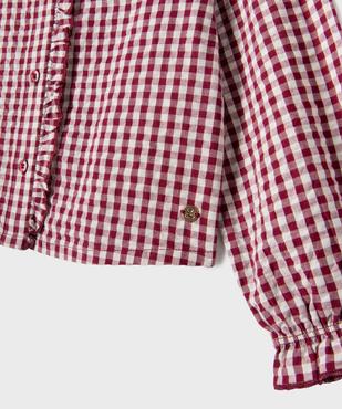 Chemise à motif vichy avec col victorien fille - LuluCastagnette vue2 - LULUCASTAGNETTE - GEMO
