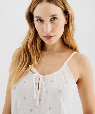 Nuisette en double gaze de coton imprimée ourson femme - LuluCastagnette vue2 - LULUCASTAGNETTE - GEMO