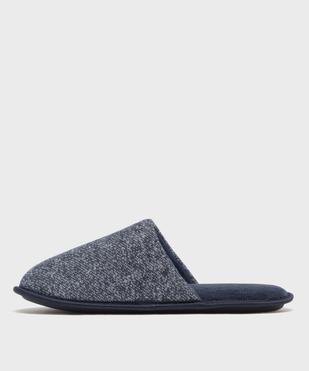 Chaussons mules en textile chiné et doublure velours homme vue3 - GEMO(HOMWR HOM) - GEMO