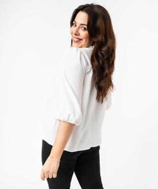 Blouse à manches 3/4 en maille gaufrée femme grande taille vue3 - GEMO (G TAILLE) - GEMO
