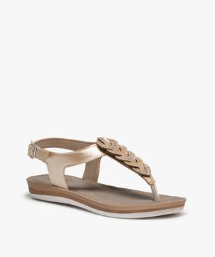 Sandales femme métallisées à bride entre-doigts tressée vue2 - GEMO (CASUAL) - GEMO