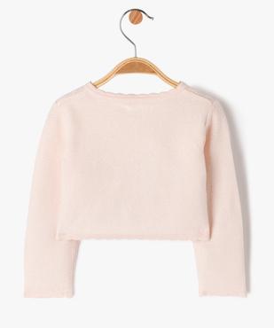 Gilet court en coton fantaisie bébé fille vue3 - GEMO(BEBE DEBT) - GEMO