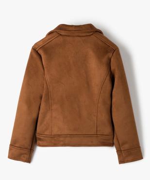 Blouson fille style biker en suédine  vue5 - GEMO (ENFANT) - GEMO