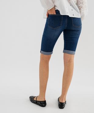 Bermuda en jean extensible à revers femme vue3 - GEMO(FEMME PAP) - GEMO