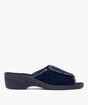 Chaussons femme mules confort compensées à scratch dessus en velours vue1 - G'FLEX GEMO FOR GOOD - GEMO