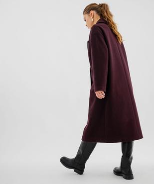 Manteau long croisé à double boutonnage et col femme vue3 - GEMO(FEMME PAP) - GEMO