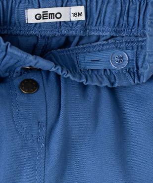 Short uni avec ceinture élastiquée bébé fille vue2 - GEMO 4G BEBE - GEMO