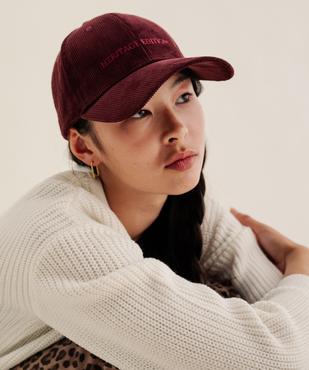 Casquette baseball en velours côtelée femme vue1 - GEMO (ACCESS) - GEMO