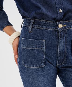 Jean wide leg en denim de coton avec poches plaquées femme vue2 - GEMO 4G FEMME - GEMO