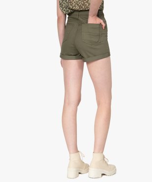 Short femme ajusté et taille haute avec revers cousus vue3 - GEMO(FEMME PAP) - GEMO