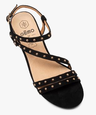 Sandales femme à talon et fines brides en suédine unie vue5 - GEMO(URBAIN) - GEMO