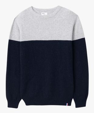 Pull homme bicolore en maille 3D innovante vue4 - GEMO (HOMME) - GEMO