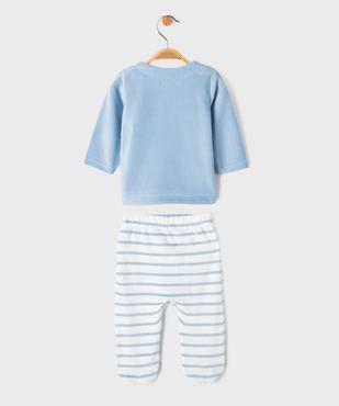 Pyjama 2 pièces en velours bébé garçon - LuluCastagnette vue4 - LULU CASTAGNETTE GEMO FOR GOOD - GEMO