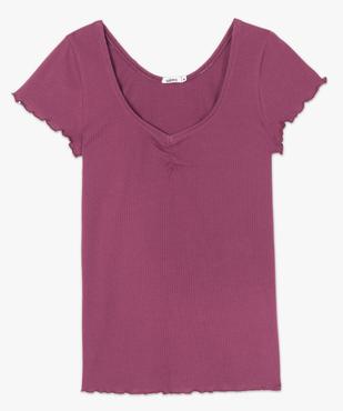 Tee-shirt femme en maille côtelée avec manches ultra courtes vue4 - GEMO(FEMME PAP) - GEMO
