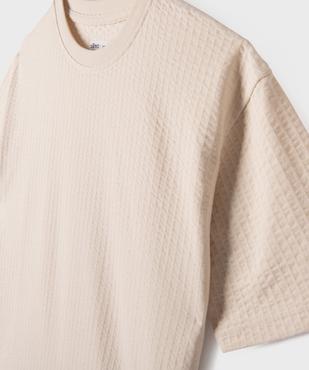 Tee-shirt en seersucker moelleux coupe droite garçon vue2 - GEMO 4G GARCON - GEMO