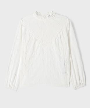 Blouse brodée à manches longues fille vue1 - GEMO 4G FILLE - GEMO