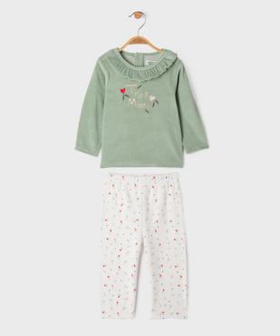 Pyjama en velours 2 pièces imprimé cœurs bébé fille vue7 - GEMO 4G BEBE - GEMO