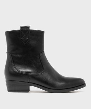 Boots santiags unies à zip femme - Follow Me vue2 - FOLLOW ME - GEMO