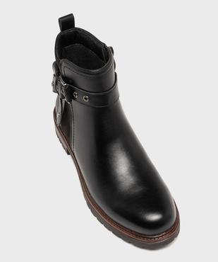 Boots femme à zip et détails suédés avec bride fantaisie  vue12 - GEMO (CASUAL) - GEMO