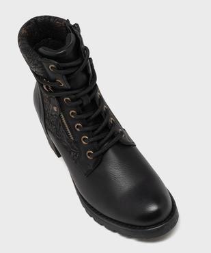Bottines à lacets avec empiècement à motifs femme - Emilia Rosa vue5 - EMILIA ROSA - GEMO