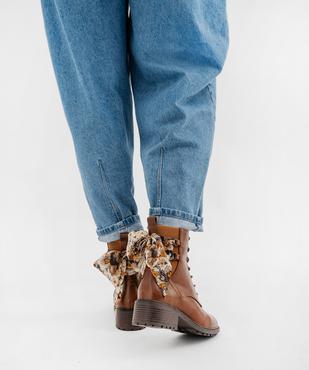 Boots à lacets et zip avec foulard sur la tige femme - Emilia Rosa vue7 - EMILIA ROSA - GEMO