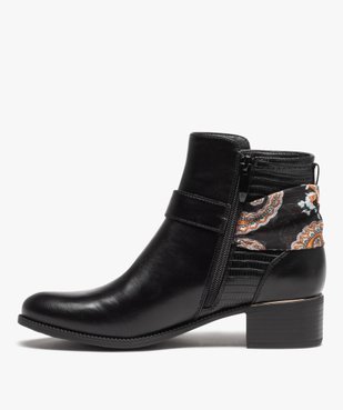 Boots femme unies à petit talon avec bride foulard vue3 - VALENTINA BALDA - GEMO