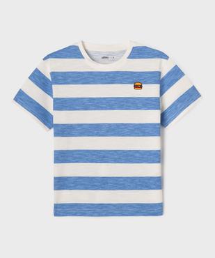 Tee-shirt manches courtes à larges rayures garçon vue10 - GEMO (ENFANT) - GEMO