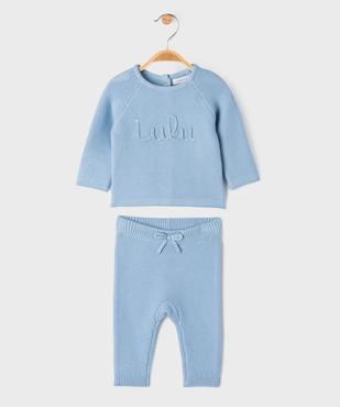 Ensemble 2 pièces en maille bébé : pull et pantalon - LuluCastagnette vue1 - LULU CASTAGNETTE GEMO FOR GOOD - GEMO