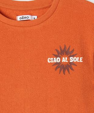 Tee-shirt manches courtes en éponge 100% coton légère dos imprimé garçon  vue3 - GEMO (ENFANT) - GEMO