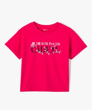 Tee-shirt court à manches courtes thème Noël fille vue1 - GEMO (JUNIOR) - GEMO