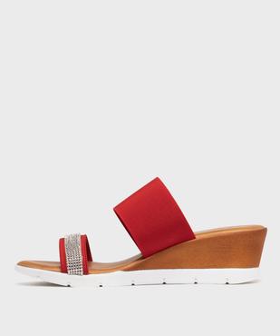 Mules à talon compensé, semelle sport et brides élastiques à strass femme vue3 - VALENTINA BALDA - GEMO