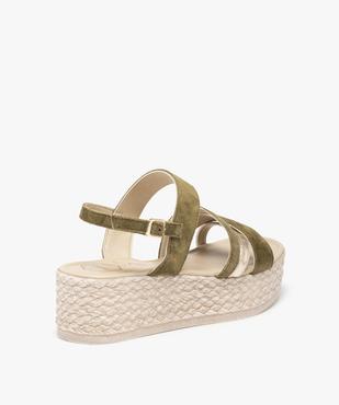 Sandales femme plateforme à brides en cuir – Taneo  vue4 - TANEO - GEMO
