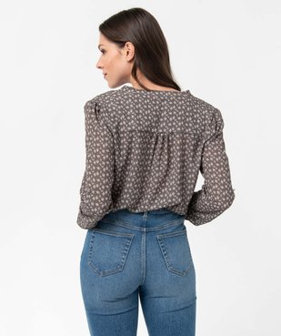 Blouse femme à motifs avec manches retroussables vue3 - GEMO(FEMME PAP) - GEMO