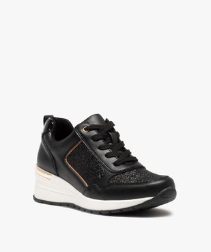 Baskets femme compensées à détails pailletés style casual vue2 - VALENTINA BALDA - GEMO